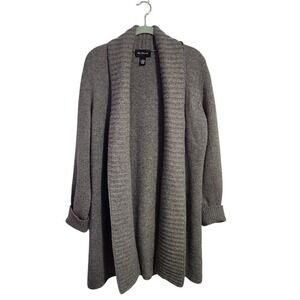 MCDUFF Cashmere Cardigan Medium M Heather Gray Long Duster Sweater